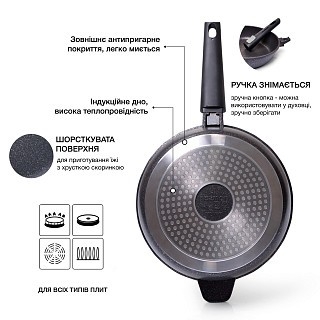 Глибока сковорідка Fissman REBUSTO 28x7,4 см (4229)