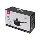 Ківш Fissman 18x9 см / 1,9 л ANGELA зі скляною кришкою алюміній з антипригарним покриттям (14605)