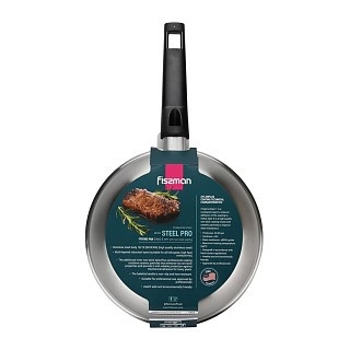Сковорідка для жарки Fissman STEEL PRO 24x5,5 см нержавіюча сталь з антипригарним покриттям (5458)