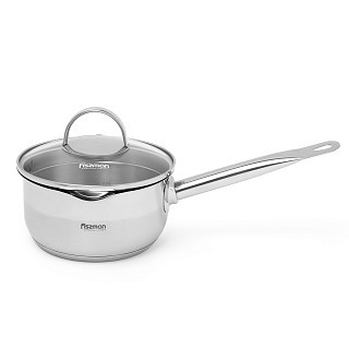 Ковш Fissman CALLISTO 16x8 см нержавеющая сталь 1500 мл со стеклянной крышкой (5205)