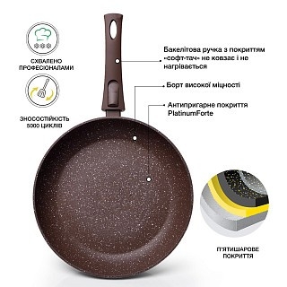 Сковорідка для смаження Fissman SMOKY STONE 28x5,4 см (4373)