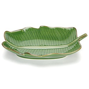 Блюдо Fissman глубокое GREEN 35x24x6 см керамика (6195)