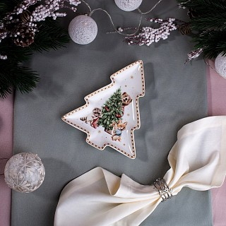 Блюдо Fissman MIRACLE у формі ялинки 21,5 см фарфор (16019)