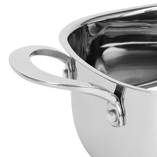 Кастрюля Fissman EXCLUSIVE PRO 20x10 см/3,0 л со стеклянной крышкой нержавеющая сталь (5541)