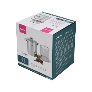 Каструля Fissman CAPELLINI зі вставкою-пароваркою та скляною кришкою16x21 см 3,5 л нержавіюча сталь (5369)