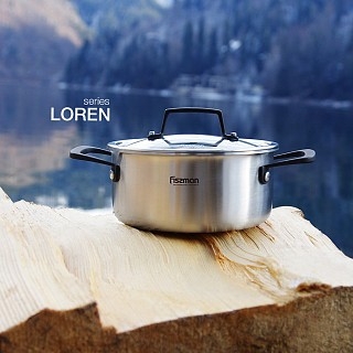 Каструля Fissman LOREN 18x8,5 см / 2 л зі скляною кришкою (5471) Каструля Fissman LOREN 18x8,5 см / 2 л зі скляною кришкою (5471)