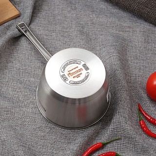 Ковш Fissman MILLENIUM 16x9 см / 1,5 л со стеклянной крышкой (5360)