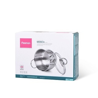 Кастрюля со стеклянной крышкой Fissman MONICA 20x11,5 см на 3,6 л (5403)