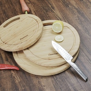 Разделочная доска круглая Fissman 28x28x1,9 см (8778)