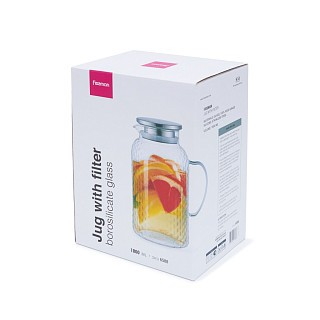 Глечик для холодних та гарячих напоїв Fissman з фільтром 1800 мл жаростійке скло (6588) Глечик для холодних та гарячих напоїв Fissman з фільтром 1800 мл жаростійке скло (6588)