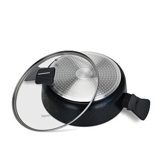 Сотейник Fissman со стеклянной крышкой FERRO 26x7,5 см 3,49 л алюминий с антипригарным покрытием (14526)