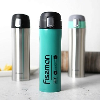 Термос-кружка Fissman 450 мл синий нержавеющая сталь (9880)