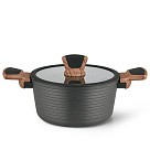 Кастрюля Fissman DIAMOND GREY 20x10 см / 2,6 л со стеклянной крышкой (14304)