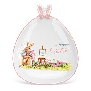 Блюдо овальне Fissman HAPPY EASTER 22,5х18,5 см доломіт (0441)