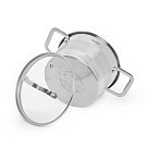 Каструля Fissman TIERNO 18x10,5 см / 2,2 л зі скляною кришкою нержавіюча сталь (5494)