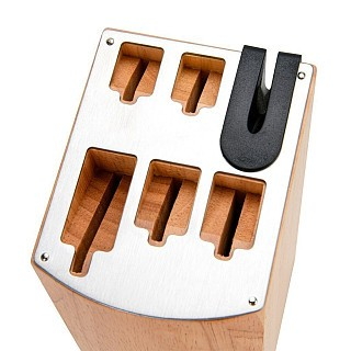 Набор ножей Fissman 6 предметов ULM в деревянной подставке со встроенным точилом (2743)