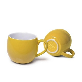 Комплект з двох кухлів Fissman 320 мл кераміка жовтий (9521)