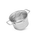 Каструля Fissman TIERNO 20x11,5 см / 3,1л зі скляною кришкою нержавіюча сталь (5495)