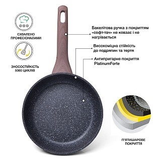Сковорідка для смаження Fissman GRANDEE STONE 24x5,5 см (4417)