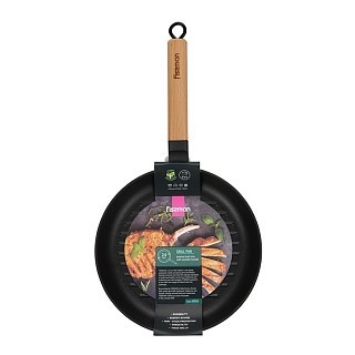 Круглая сковорода-гриль Fissman с деревянной ручкой 24x3,5 см чугун (4045) Круглая сковорода-гриль Fissman с деревянной ручкой 24x3,5 см чугун (4045)
