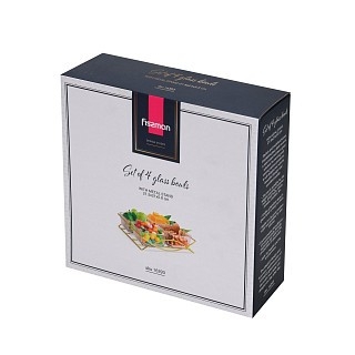 Минажница Fissman 22x21x5,3 см на металлической подставке 4 секции по 280 мл стекло (16393)