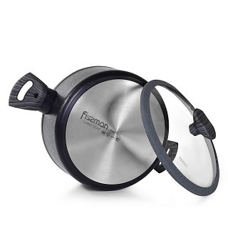 Каструля зі скляною кришкою Fissman CHARM STONE 24x10,9 см на 4,7 л (5026)