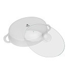 Овальна форма для запікання Fissman 28х22,5х 6,5 см / 1,6 л. зі скляною кришкою порцеляна (14158)