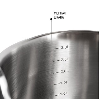 Каструля Fissman FABIA 20x11,5 см 3,45 л зі скляною кришкою нержавіюча сталь (5266)
