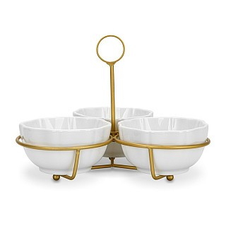 Мінажниця Fissman 21х21х16,7 см на сталевій підставці порцеляна (16110)