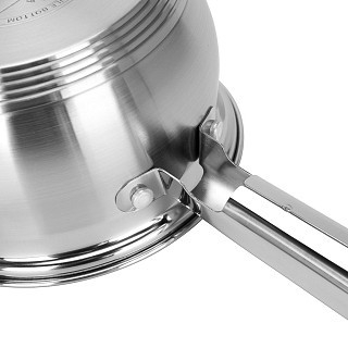 Ковш Fissman FELINA 14x8,5 см/1,1 л со стеклянной крышкой нержавеющая сталь (5497)