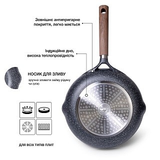 Сковорідка для жарки Fissman MILANO 24x5 см (14270)