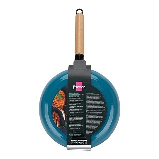 Круглая сковорода-гриль Fissman с деревянной ручкой 24x3,5 см чугун (4045) Круглая сковорода-гриль Fissman с деревянной ручкой 24x3,5 см чугун (4045)