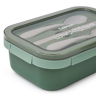 Ланч-бокс Fissman з двома відділенням 20,5х13,5х7,8 см 800 мл, колір зелений нержавіюча сталь (16758)