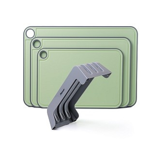 Набір з 3-х обробних дощок Fissman 41х28, 36х24, 31х20, колір Зелений пластик, ТПР (8056)