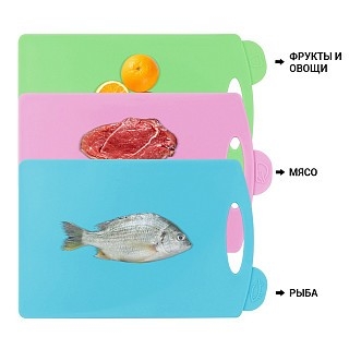 Набір обробних дощок Fissman 32х18 см 3 дошки складних (8009)