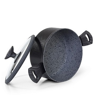 Кастрюля со стеклянной крышкой Fissman CHARM STONE 24x10,9 см на 4,7 л (5026)