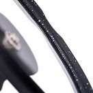 Кришка Fissman 22 см ARCADES з "мармуровим" силіконовим обідком чорний колір скло (19902)