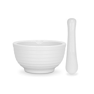 Ступка Fissman 12x6,5 см с пестиком фарфор (14162)