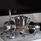 Каструля Fissman TIERNO 16x9,5 см / 1,5 л зі скляною кришкою нержавіюча сталь (5489)