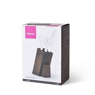 Підставка для кухонних ножів та ножиць Fissman 11x11x26 см Венге (2875) Підставка для кухонних ножів та ножиць Fissman 11x11x26 см Венге (2875)