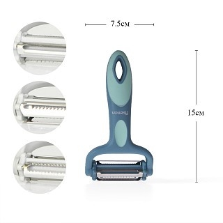 Ніж для чищення овочів Fissman з 3-ма насадкам Y-форма (8738)