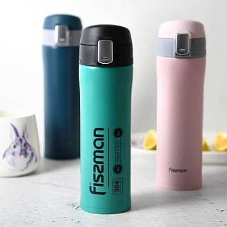 Термос-кухоль Fissman 450 мл синій нержавіюча сталь (9880)