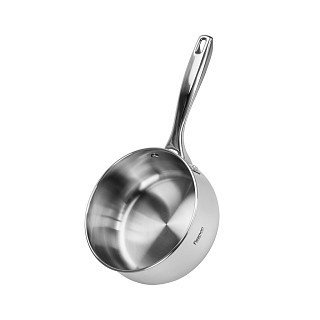 Ківш Fissman ABSOLUTE PRO 18x9 см / 2,2 л зі скляною кришкою нержавіюча сталь (5545)