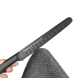 Нож для тонкої нарізки с виточками Fissman SHINAI graphite (2485) Нож для тонкої нарізки с виточками Fissman SHINAI graphite (2485)