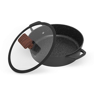 Сотейник Fissman со стеклянной крышкой FILOMENA 26x7 см 2,6 л со стеклянной крышкой алюминий с антипригарным покрытием (14537)