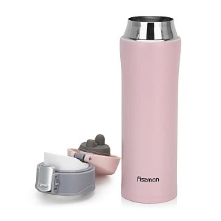 Термос-кружка Fissman 450 мл розовая нержавеющая сталь (9879)