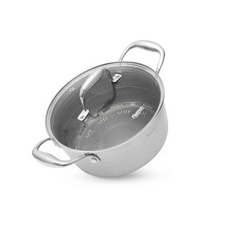Каструля Fissman IMPERIUM MMXXV 20x9 см 2,4 л зі скляною кришкою нержавіюча сталь (15102)
