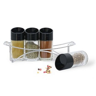 Набор для приправ Fissman 4x100 мл на подставке стекло (6431)