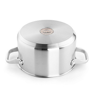 Каструля Fissman MASTER CHEF 20x11 см / 3,1 л зі скляною кришкою нержавіюча сталь (15096)