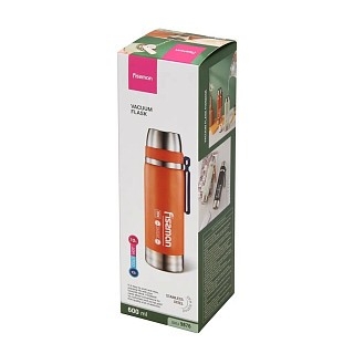 Термос Fissman 600 мл цвет оранжевый нержавеющая сталь (9876)